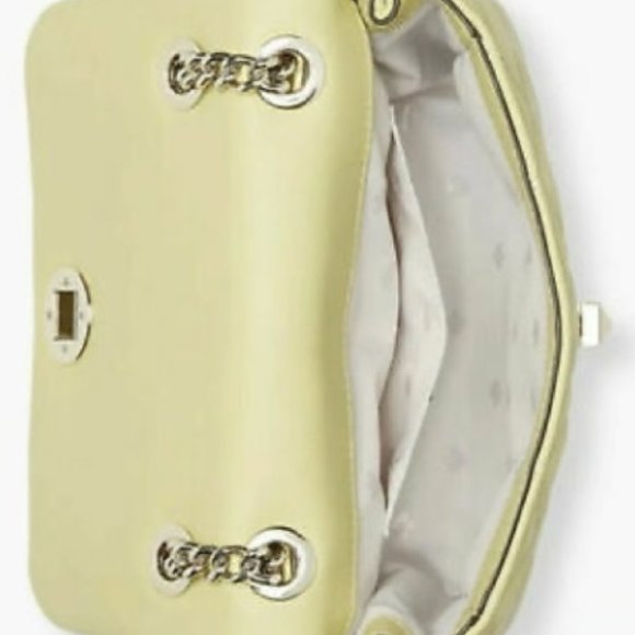 Kate Spade Natalia Smooth Leather Medium Flap Shoulder Bag Frosty Lime - Picture 7 of 16